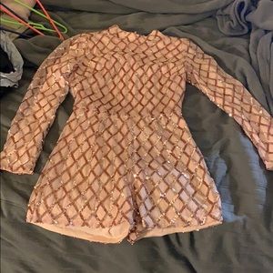 Rose gold glitter romper